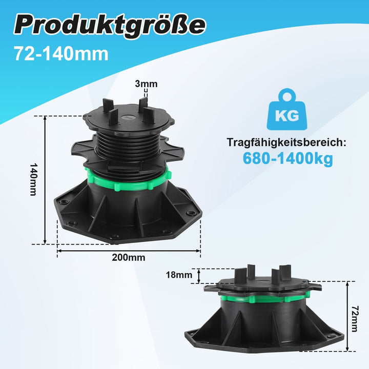Adjustable pedestal height plate supports | Bowlift