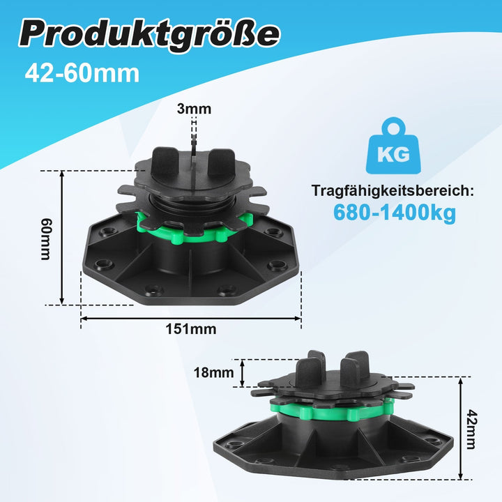 Adjustable pedestal height plate supports | Bowlift