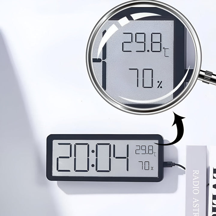 Digital LED Wall Clock – Large Display with Temperature and Humidity | Bowlift