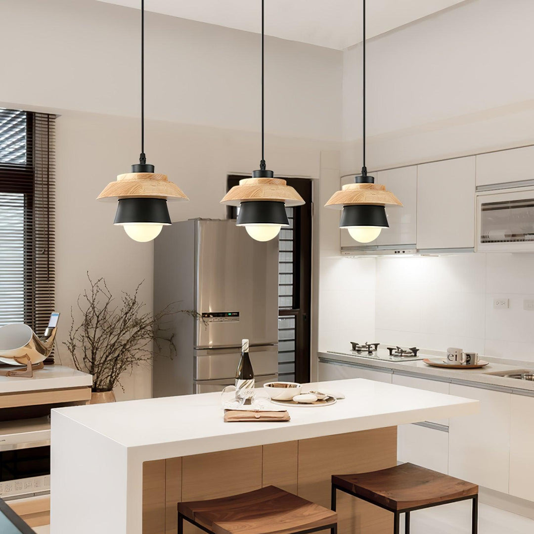 BowLift | NordicMacaron Luxury Ceiling Lamp - Scandinavian Design with Wooden Finish