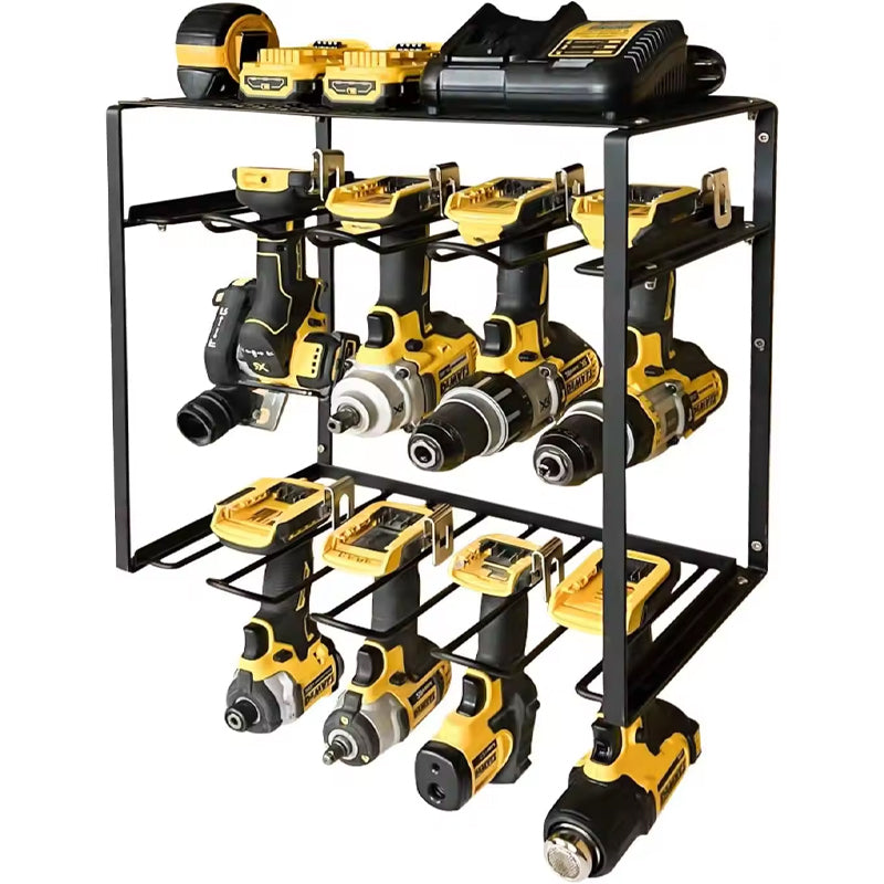 BowLift | Heavy Duty Tool Shelf With 8 Drill Slots Power Tool Rack Organizer Power Tool Organizer Storage Rack