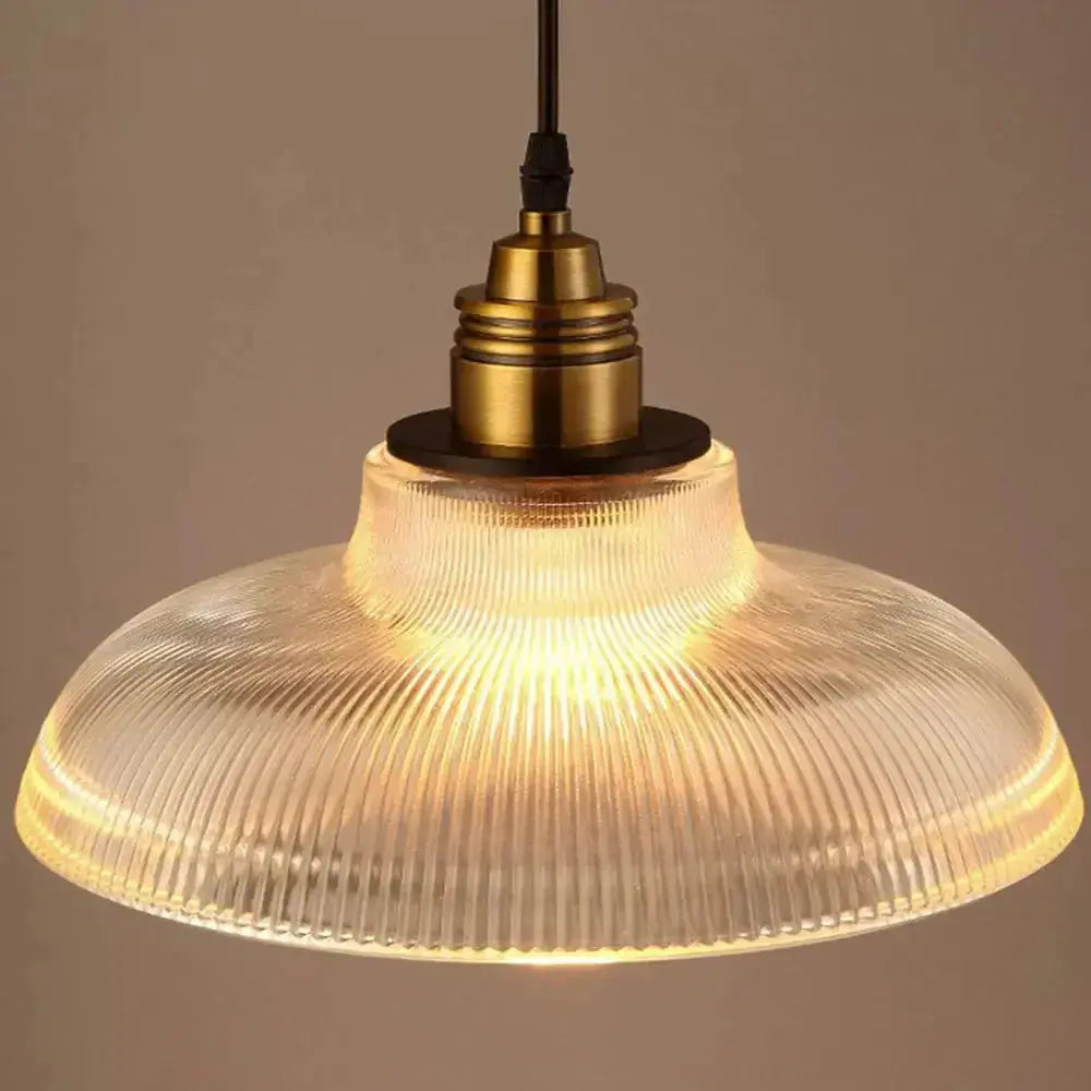 BowLift | Retro Luxe Glass Pendant Lamp - Vintage Stripe Design for Coziness and Atmosphere