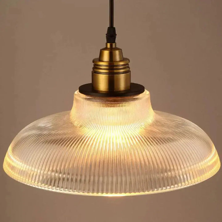 BowLift | Retro Luxe Glass Pendant Lamp - Vintage Stripe Design for Coziness and Atmosphere