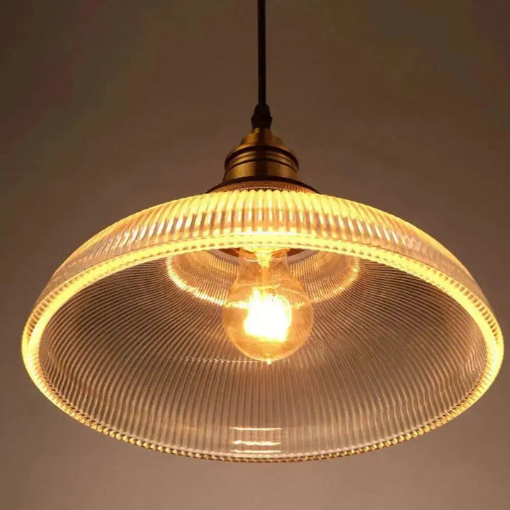BowLift | Retro Luxe Glass Pendant Lamp - Vintage Stripe Design for Coziness and Atmosphere