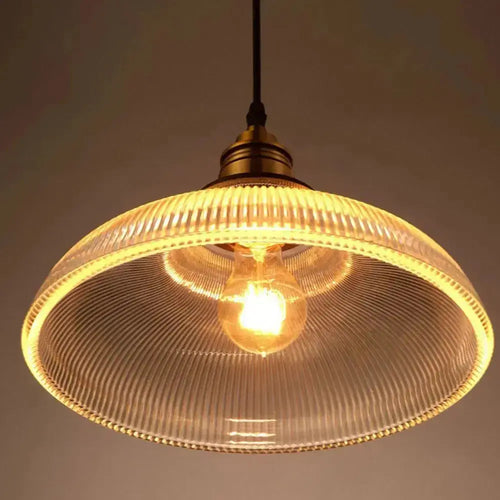 BowLift | Retro Luxe Glass Pendant Lamp - Vintage Stripe Design for Coziness and Atmosphere