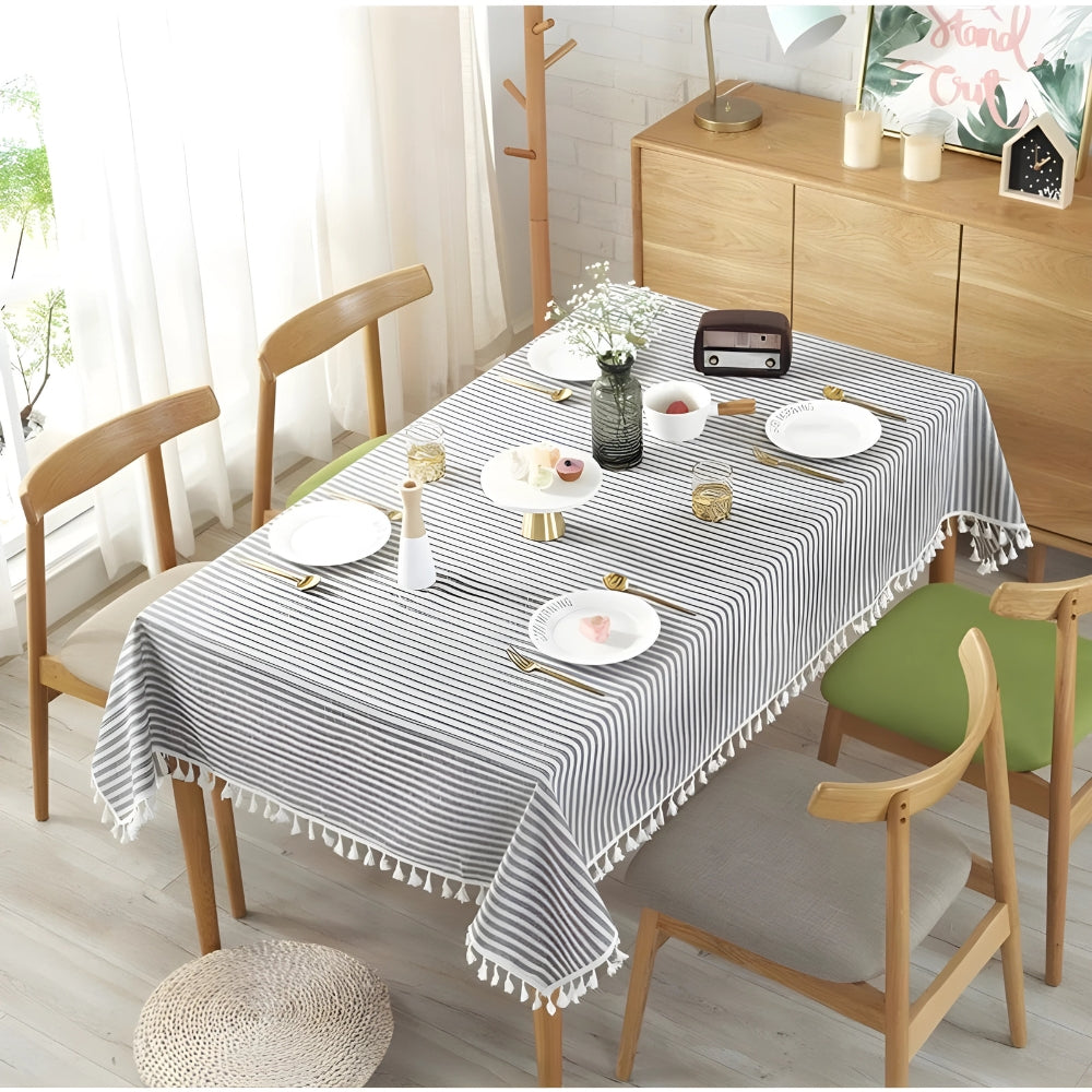 BowLift | Classic Striped Tassel Table Cloth