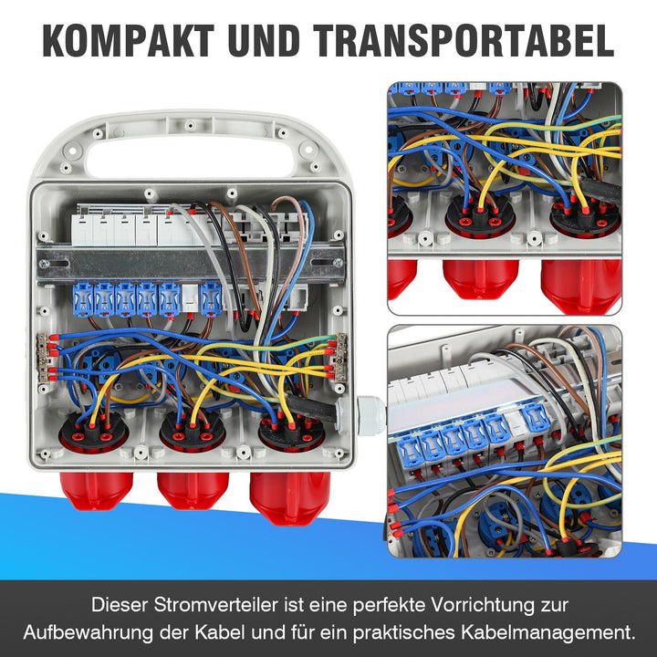 Power distributor RCD 2 x CEE 400V/16A + 4 x 230V Schuko 5 pole | Bowlift