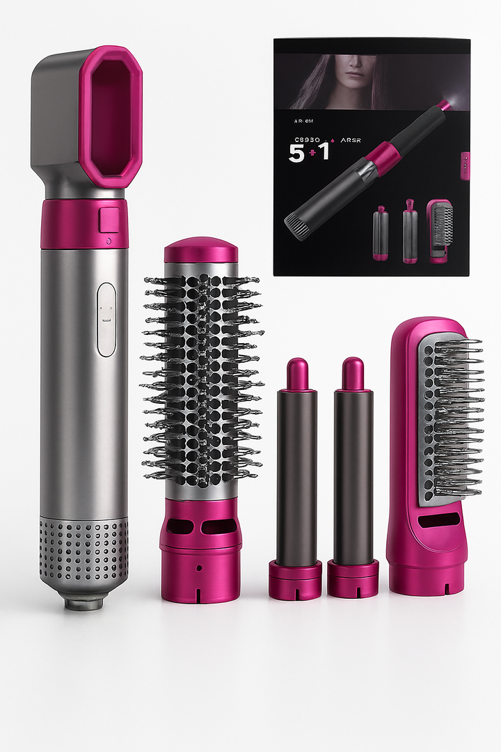 BowLift | 5 in 1 Hair Styler with Advanced Heating Technology – Straightener, Curling Iron, Smoothing Brush, Volume Brush