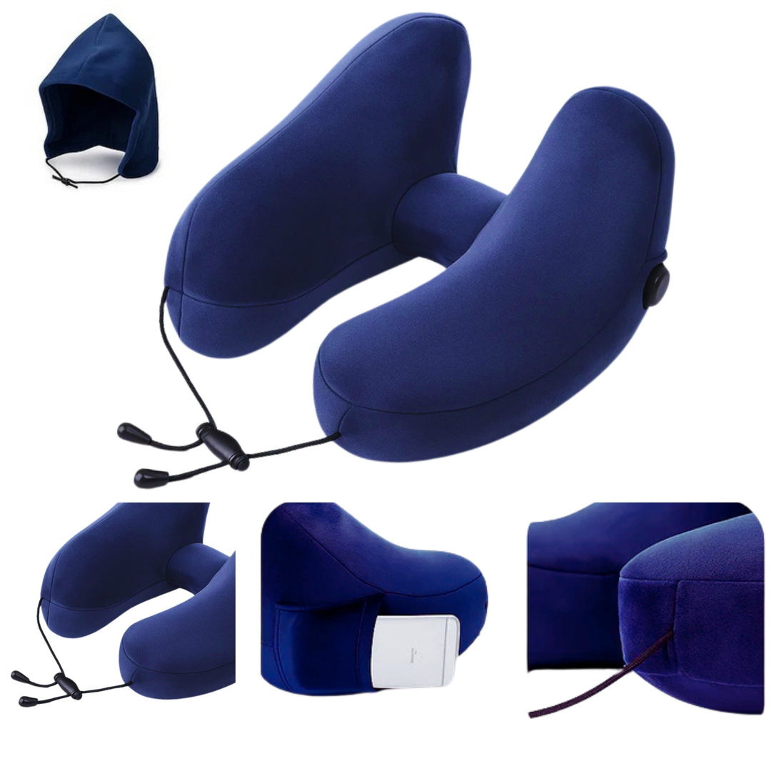 Light-Blocking Hood – Soft Plush Cover – Ergonomic Neck Support – Portable Comfort For Long Journeys Bowlift