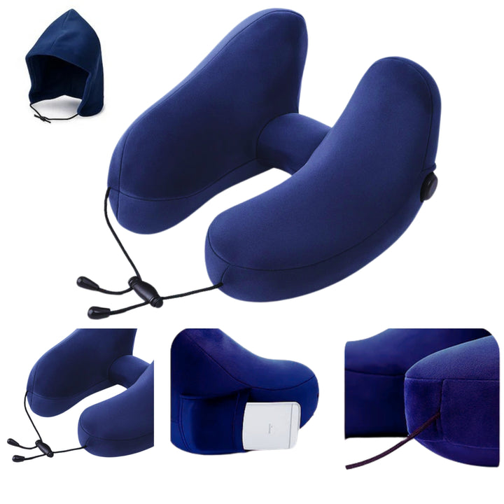 Light-Blocking Hood – Soft Plush Cover – Ergonomic Neck Support – Portable Comfort For Long Journeys Bowlift