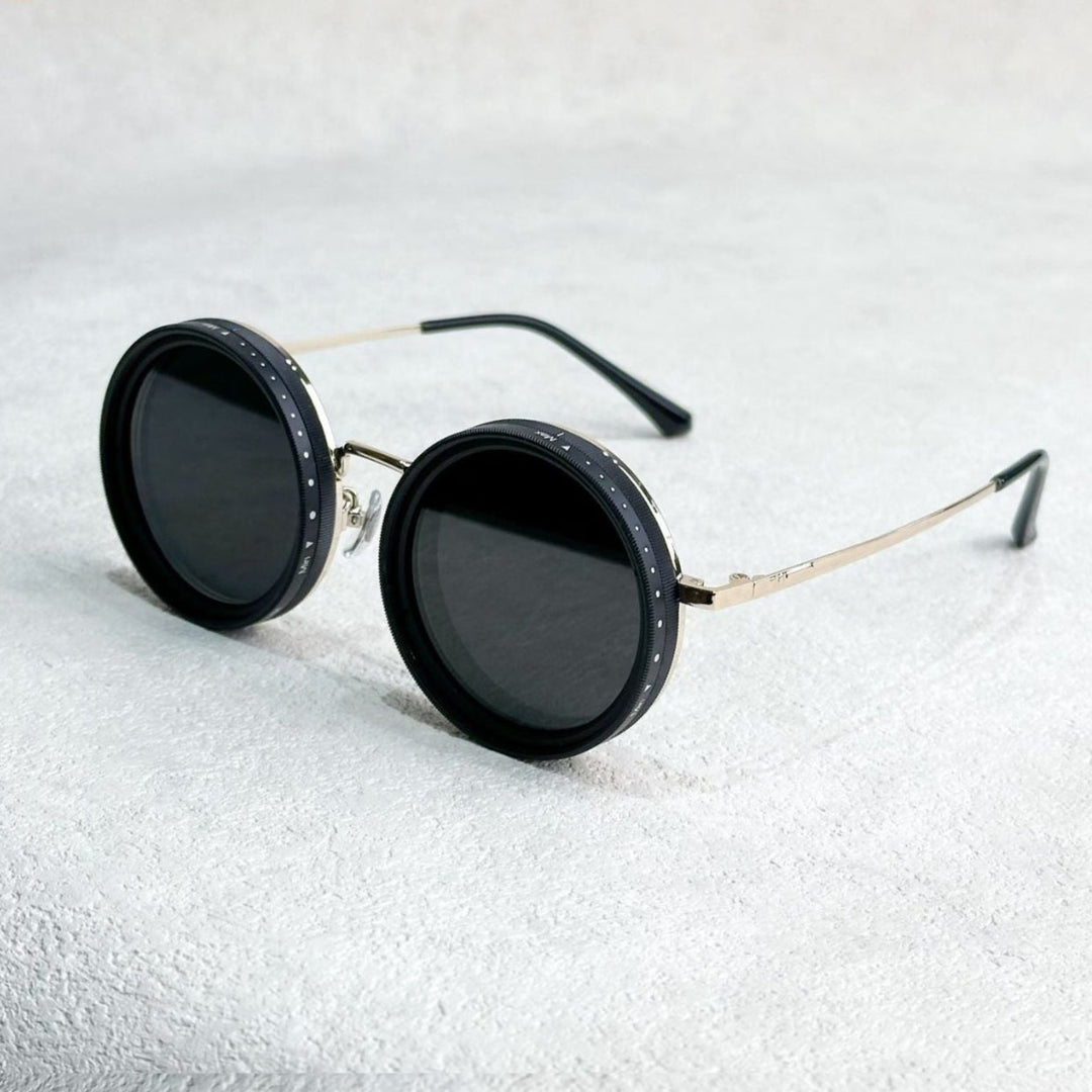 BowLift | VisionRound Polarized Sunglasses – Unisex Retro Design with Adjustable Light Filter
