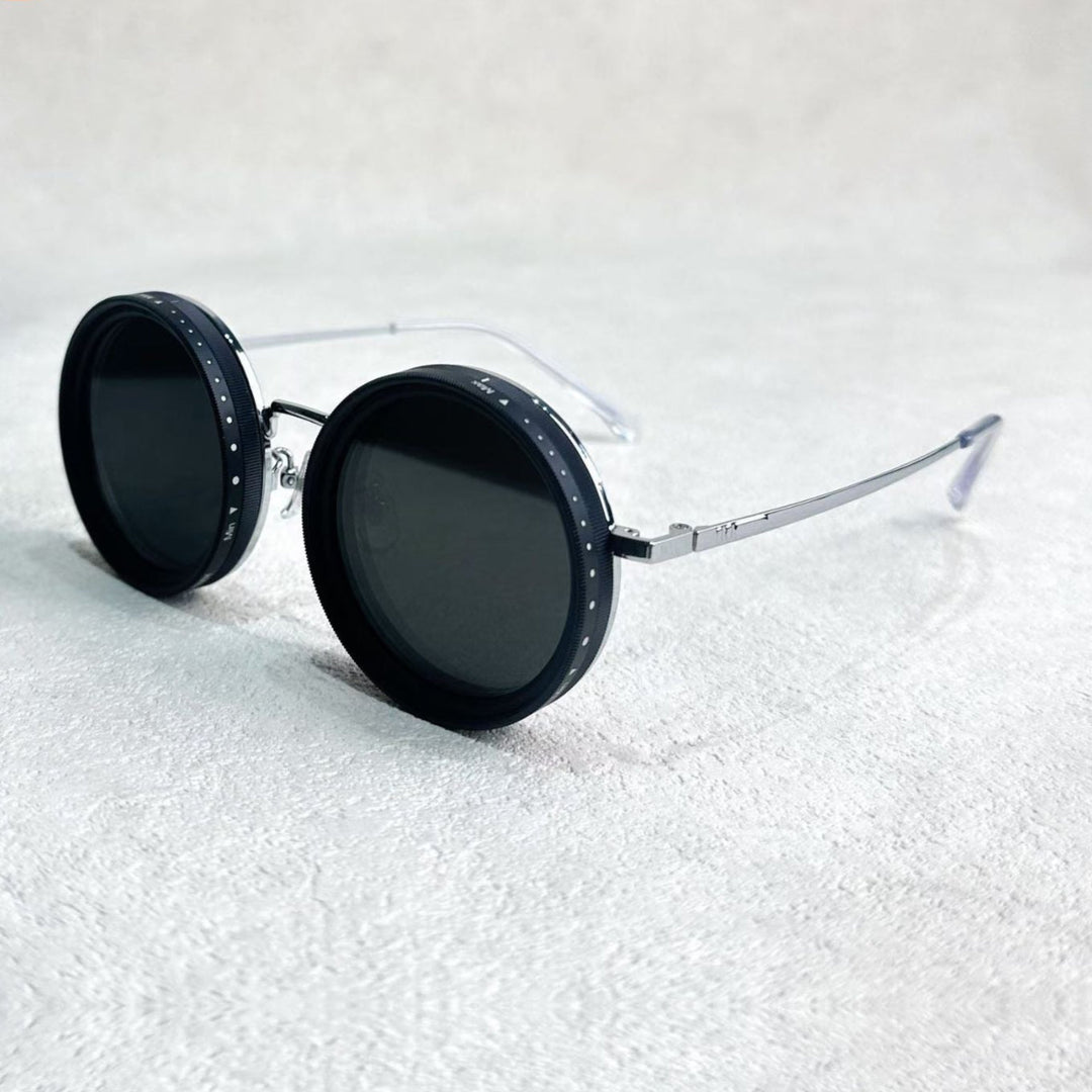 VisionRound Polarized Sunglasses – Unisex Retro Design with Adjustable Light Filter | Bowlift