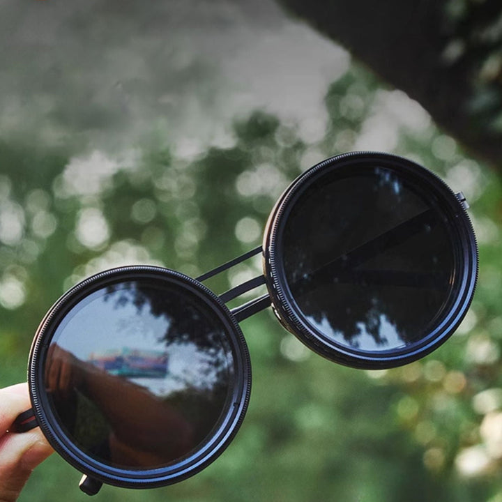 BowLift | VisionRound Polarized Sunglasses – Unisex Retro Design with Adjustable Light Filter