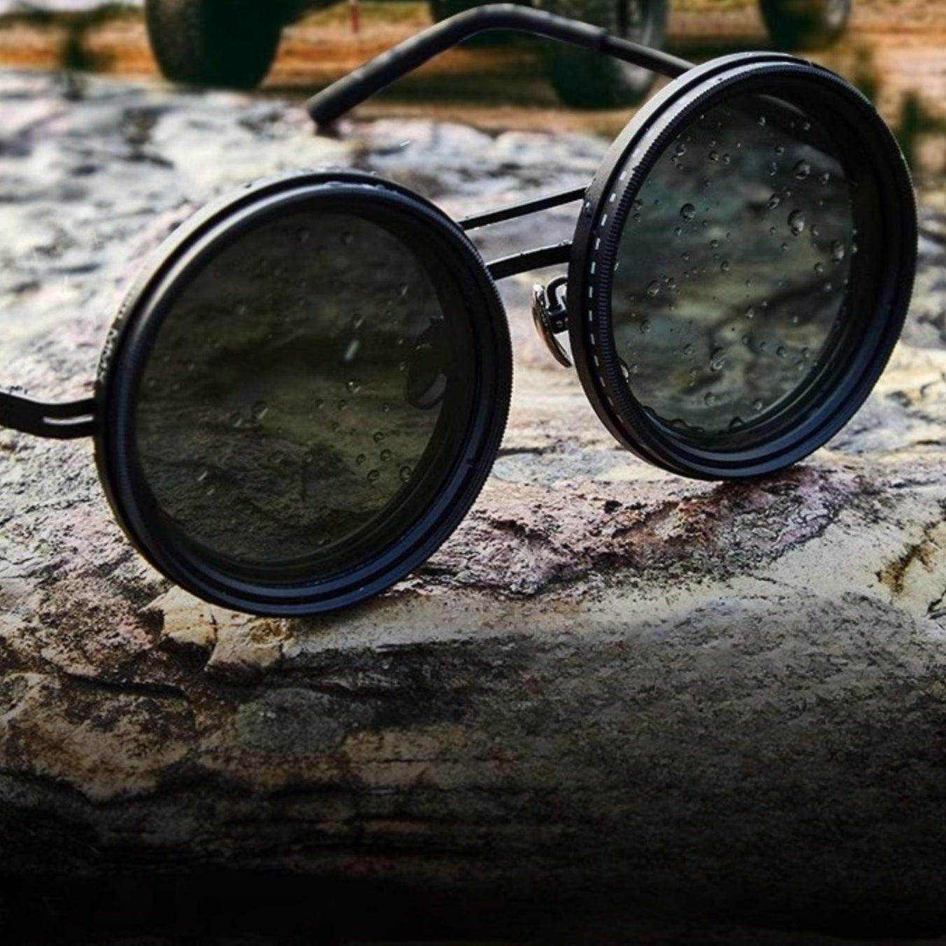 BowLift | VisionRound Polarized Sunglasses – Unisex Retro Design with Adjustable Light Filter