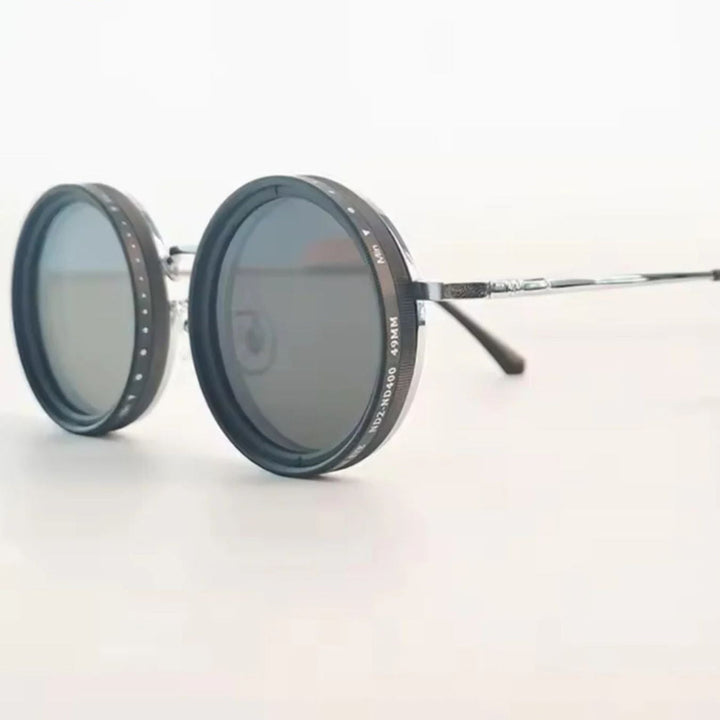 VisionRound Polarized Sunglasses – Unisex Retro Design with Adjustable Light Filter | Bowlift