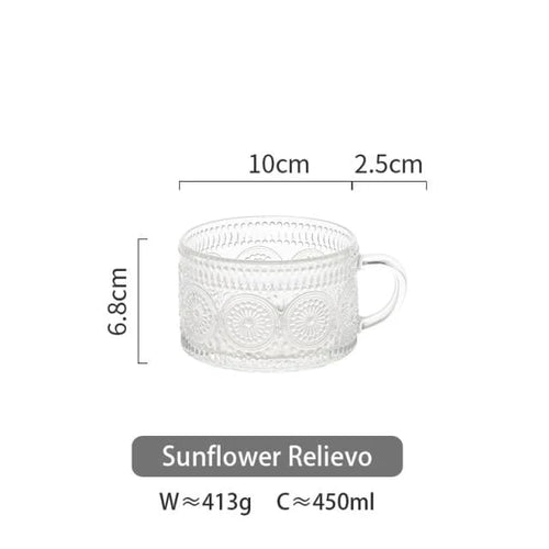 Sunflower - Golden Lines Embossed Teacup Bowlift