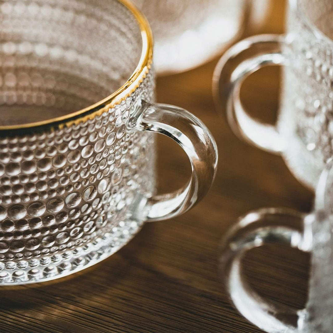 Sunflower - Golden Lines Embossed Teacup Bowlift