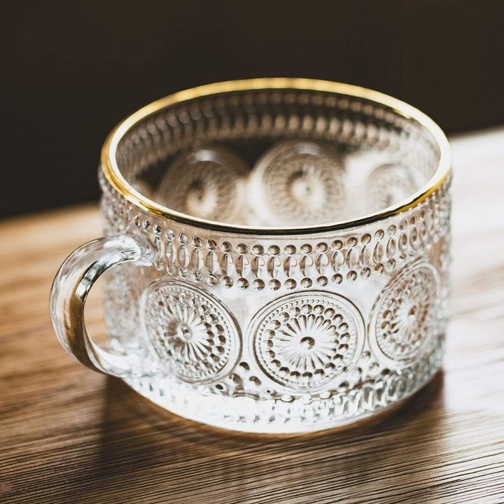 Sunflower - Golden Lines Embossed Teacup Bowlift