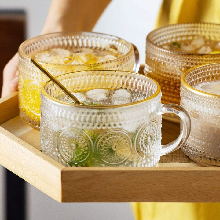 Sunflower - Golden Lines Embossed Teacup Bowlift