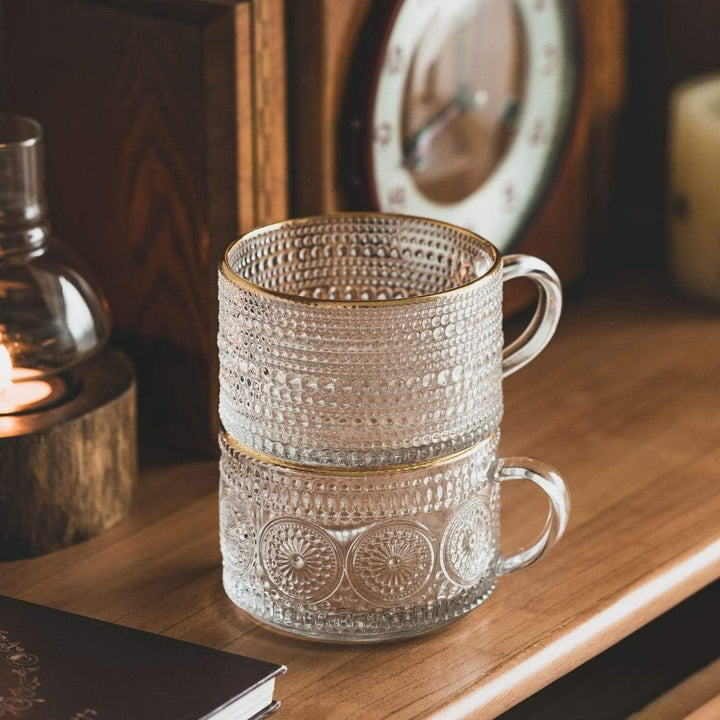Sunflower - Golden Lines Embossed Teacup Bowlift