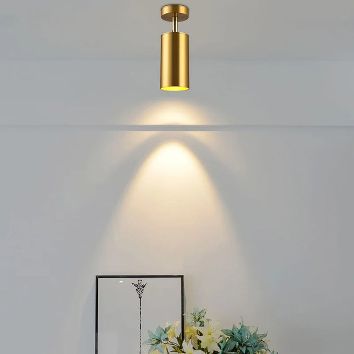 Modern swiveling LED ceiling light in gold – Adjustable lighting for living and working areas | Bowlift