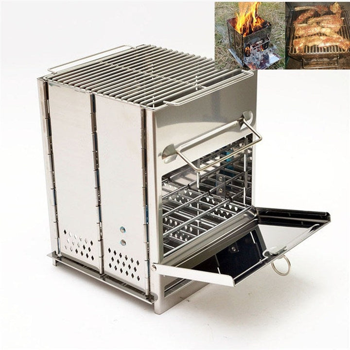 BowLift | Portable Stainless Steel Folding Grill Charcoal Grill Grill Outdoor Camping Wood Stove