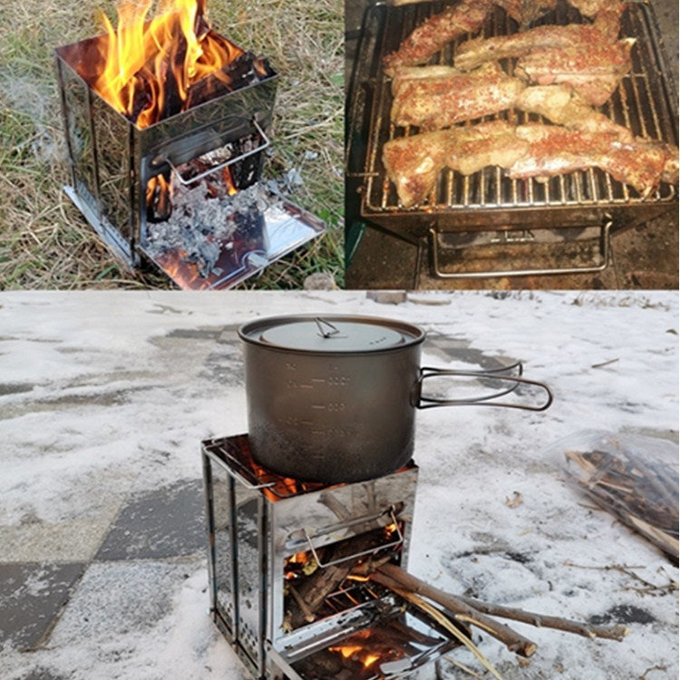 BowLift | Portable Stainless Steel Folding Grill Charcoal Grill Grill Outdoor Camping Wood Stove