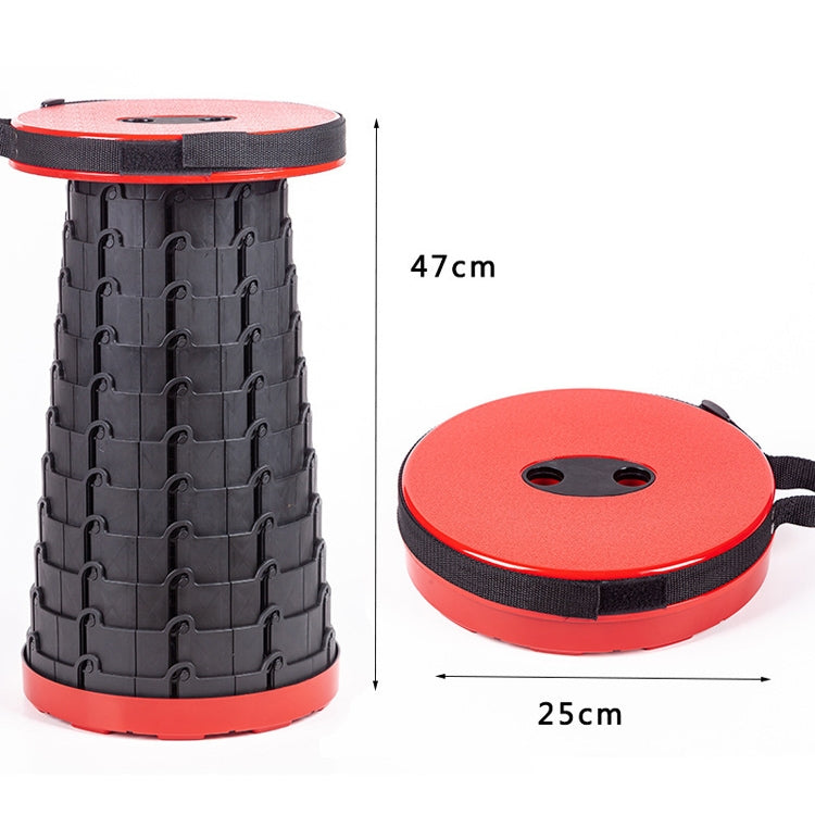 BowLift | Outdoor Portable Folding Telescopic Plastic Stool Camping Fishing Garden Stool (Black)