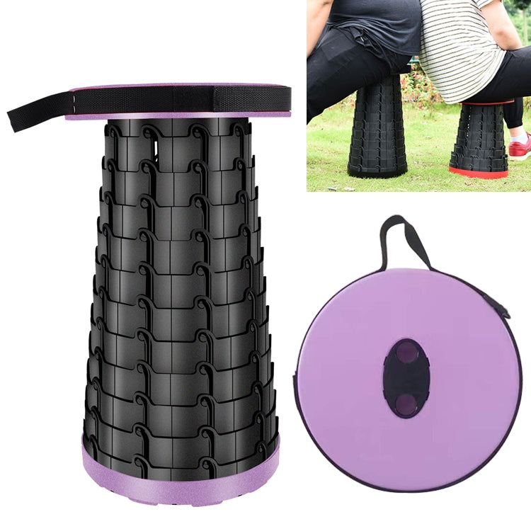 BowLift | Outdoor Portable Folding Telescopic Plastic Stool Camping Fishing Garden Stool (Purple)