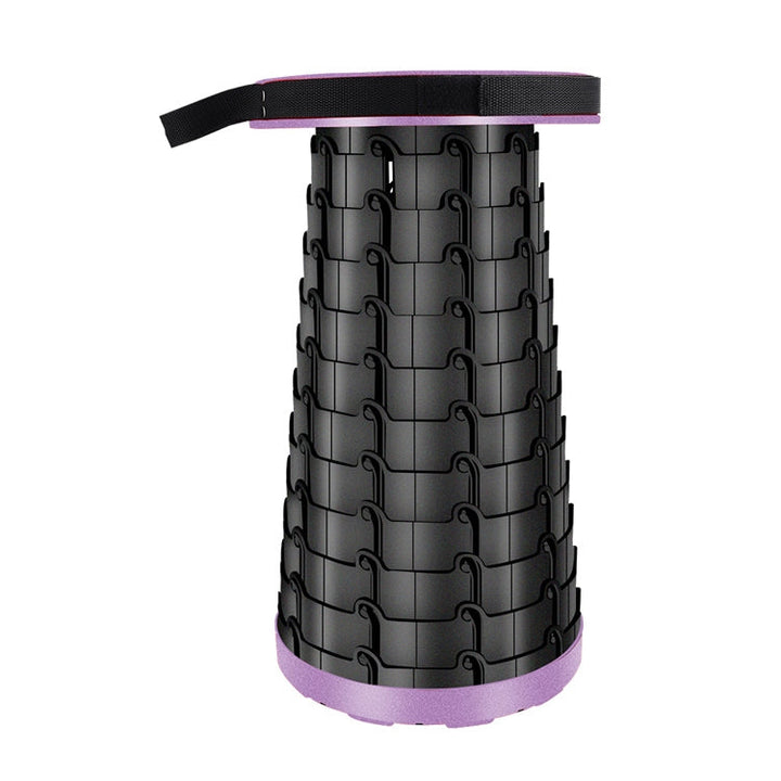 BowLift | Outdoor Portable Folding Telescopic Plastic Stool Camping Fishing Garden Stool (Purple)