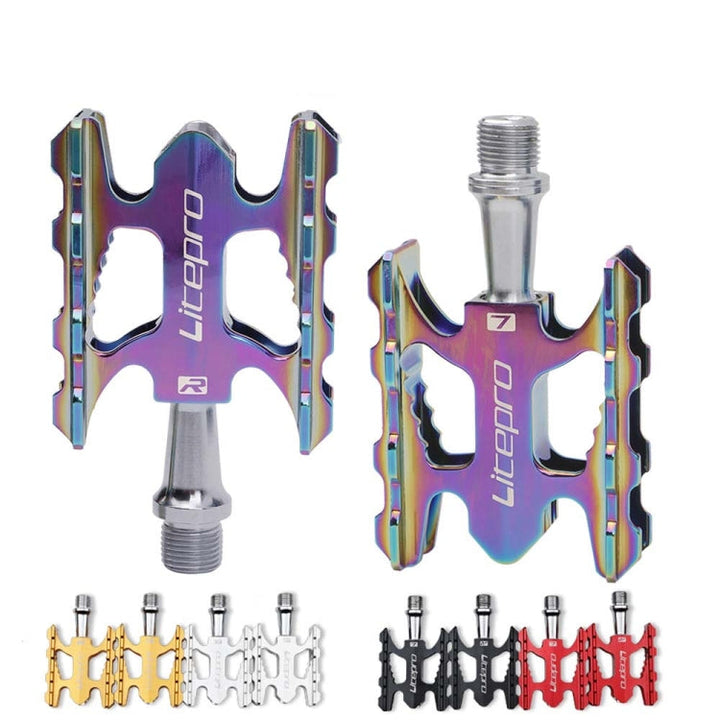BowLift | Litepro Ultralight Folding Bicycle Pedal K3 Bicycle Pedal, Color: Galvanized Colored