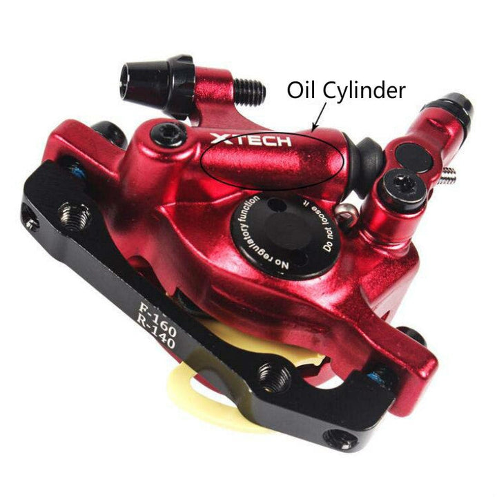 BowLift | ZOOM HB100 Mountain Bike Hydraulic Brake Caliper Folding Bike Cable Pull Hydraulic Disc Brake Caliper, Style:Front(Red)