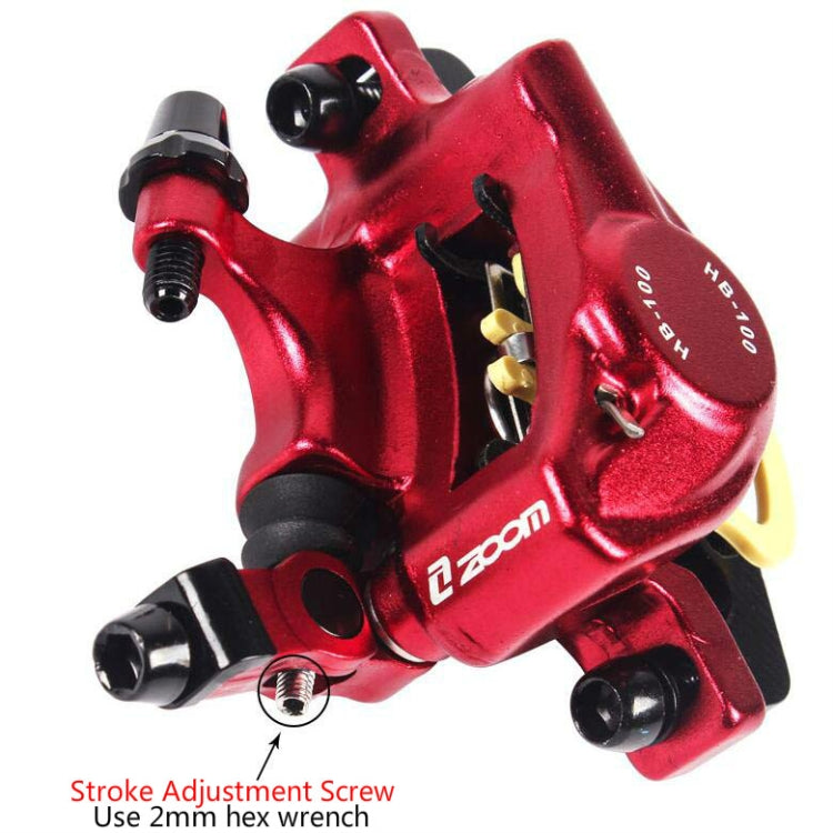 BowLift | ZOOM HB100 Mountain Bike Hydraulic Brake Caliper Folding Bike Cable Pull Hydraulic Disc Brake Caliper, Style:Front(Red)