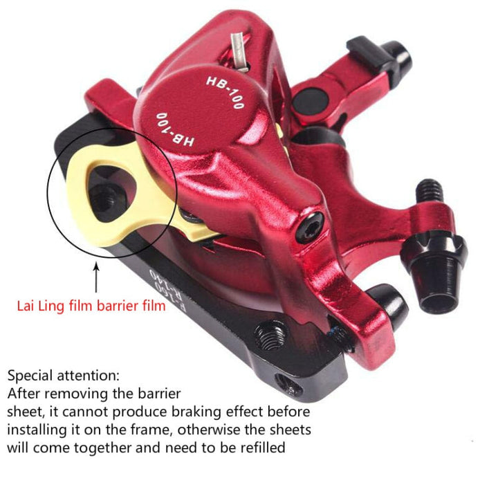 BowLift | ZOOM HB100 Mountain Bike Hydraulic Brake Caliper Folding Bike Cable Pull Hydraulic Disc Brake Caliper, Style:Front(Red)