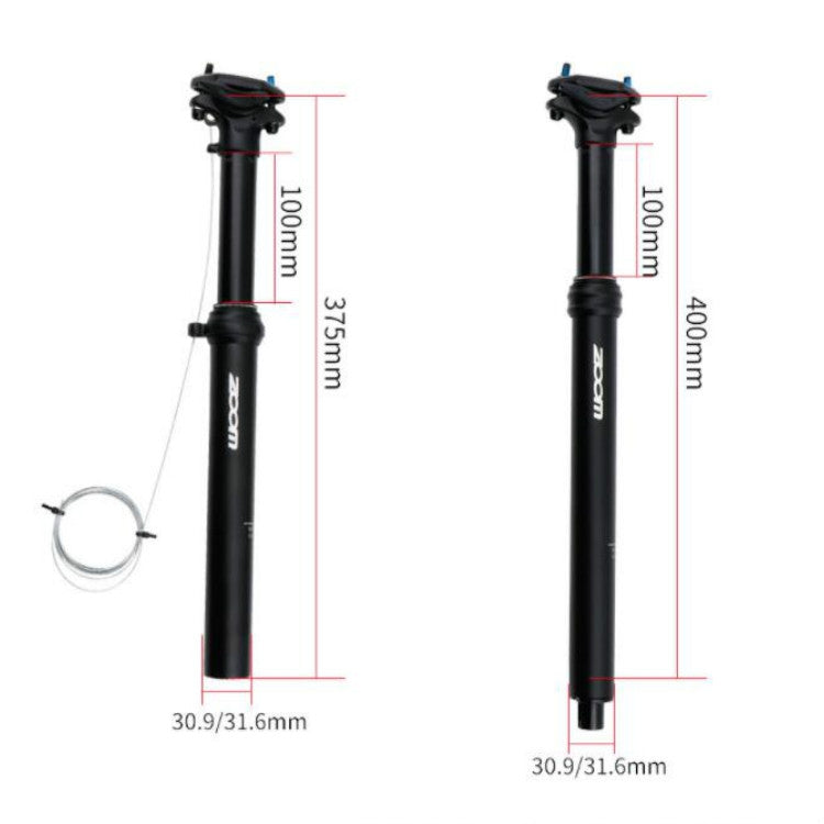 BowLift | ZOOM Bike Cable Controlled Hydraulic Suspension Seatpost Mountain Bike Seat Post, Size: 30.9mm, Specification: 400mm Internal Routing