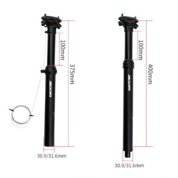 BowLift | ZOOM Bike Cable Controlled Hydraulic Suspension Seatpost Mountain Bike Seat Post, Size: 30.9mm, Specification: 400mm Internal Routing