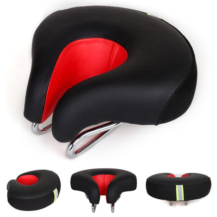 BowLift | Nose-less Bicycle Saddle Mountain Bike Thick Soft Padding (Red)