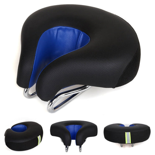 BowLift | Noseless Bike Saddle Mountain Bike Thick Soft Padding (Blue)