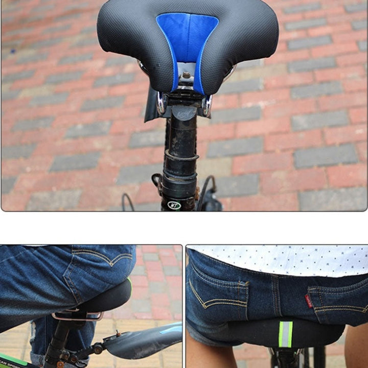 BowLift | Noseless Bike Saddle Mountain Bike Thick Soft Padding (Blue)