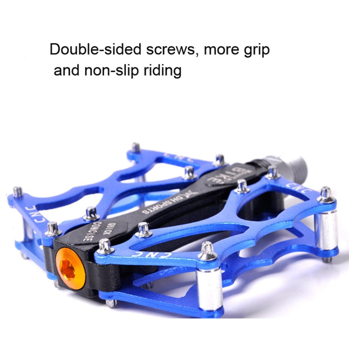 BowLift | Bicycle Pedal Mountain Bike Aluminum Alloy Palin Pedal Non-slip Bearing Pedal (901 Blue)