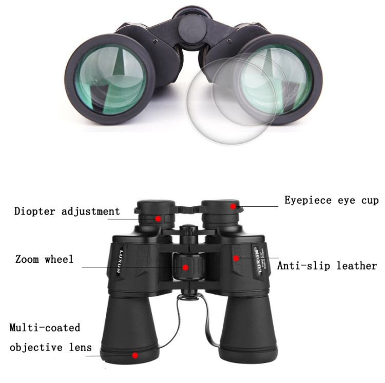 BowLift | Luxun 20X50 Outdoor Binoculars Low Light Night Vision Non-Infrared High Performance Binoculars (Black)