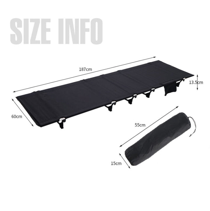 BowLift | CLS Outdoor Lightweight Folding Bed Camping Simple Leisure Bed (Black)