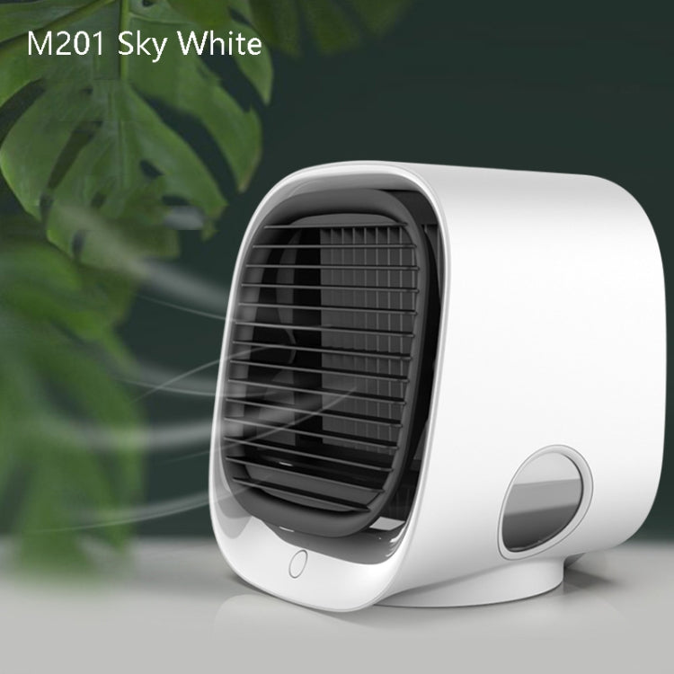 Desktop Cooling Fan USB Portable Office Cold Air Conditioning Fan, Colour: M201 Sky White | Bowlift