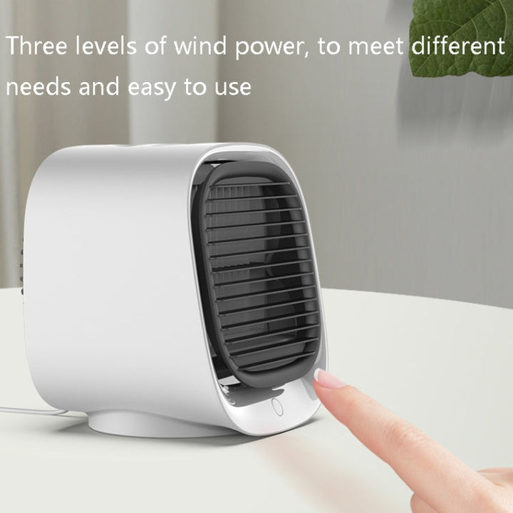 Desktop Cooling Fan USB Portable Office Cold Air Conditioning Fan, Colour: M201 Sky White | Bowlift