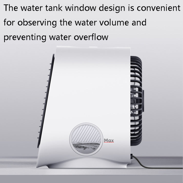 Desktop Cooling Fan USB Portable Office Cold Air Conditioning Fan, Colour: M201 Sky White | Bowlift