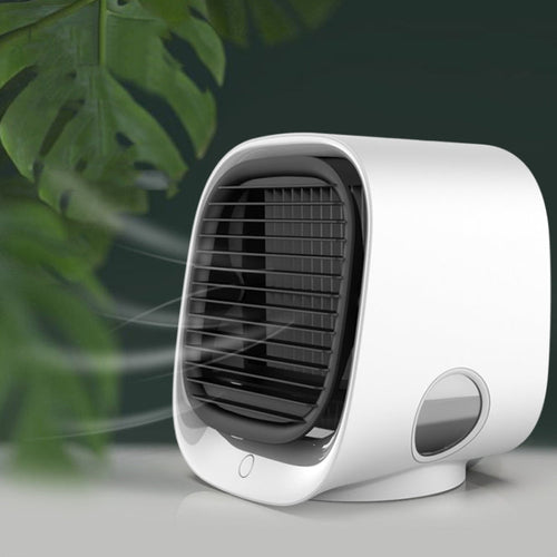 Desktop Cooling Fan USB Portable Office Cold Air Conditioning Fan, Colour: M201 Sky White | Bowlift