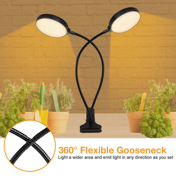BowLift | LED Plant Growth Lamp USB Remote Control Clip Waterproof Full Spectrum Natural White Seedling Plant Light, Power: 45W Three Heads