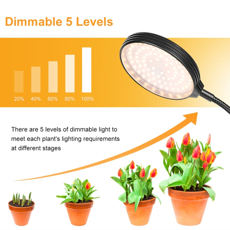 BowLift | LED Plant Growth Lamps USB Remote Control Clip Waterproof Full Spectrum Natural White Seedling Plant Light, Power: 60W Four Head