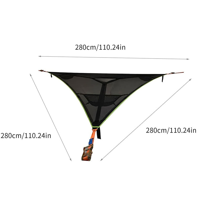 BowLift | 2.8 m Family Outdoor Portable Air Tent Multi-Person Camping Triangle Hammock (Black)