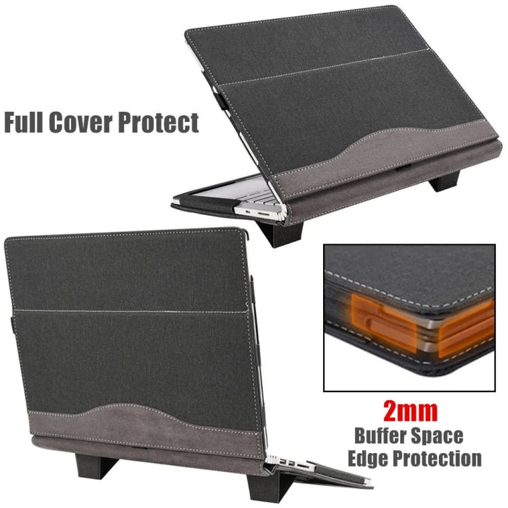 BowLift | For Samsung Galaxy Book 4 360 15.6 Inch Leather Laptop Anti-Fall Protective Case with Stand (Wine Red)